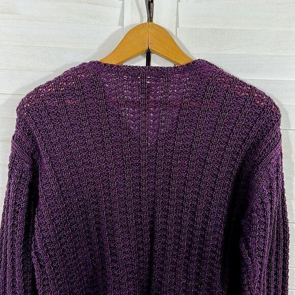Eddie Bauer Sweater SP Linen Blend Burgundy - Picture 11 of 12